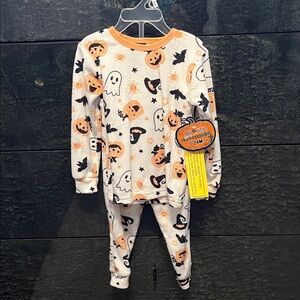 Carter's Halloween Pumpkin and Ghost Pajama Set - Orange and Black